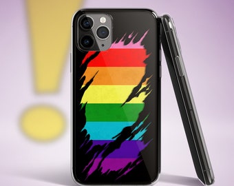 Gilbert Baker LGBTQ Pride Flag Ripped Reveal Clear Case for iPhone®