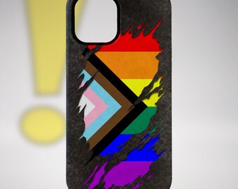LGBTQ Progress Pride Flag Ripped Reveal Tough Case for iPhone®