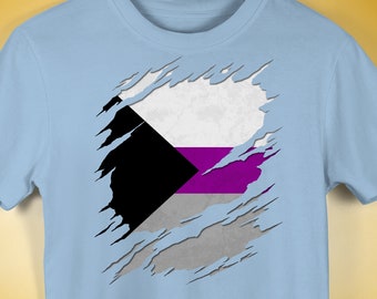 Demisexual Pride Flag Ripped Reveal Premium Unisex T-Shirt