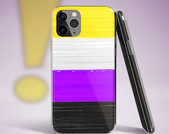 Nonbinary Pride Flag Brush Strokes Clear Case for iPhone®