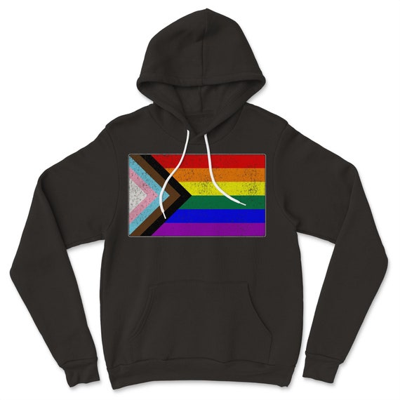 Distressed Progress LGBTQ Pride Flag Premium Hoodie Distressed Progress LGBTQ Pride Flag Premium Hoodie