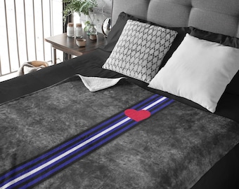 Grunge Leather Pride Flag Stripe Velveteen Plush Blanket