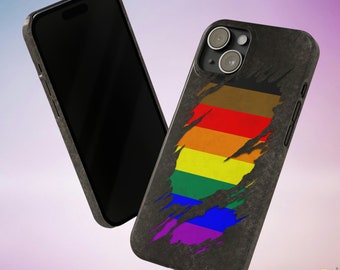 LGBTQ Philly Pride Flag Ripped Reveal Slim iPhone® Case