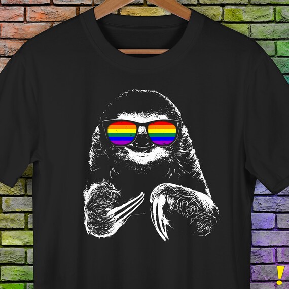 Pride Sloth LGBTQ Flag Sunglasses Premium Unisex T-Shirt Pride Sloth LGBTQ Flag Sunglasses Premium Unisex T-Shirt