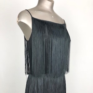 1970s Fredricks of Hollywood Fringe Little Black Dress S - Etsy