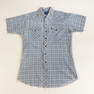 1970er Jahre Pandhandle schlanke Western Kurzarm Shirt L