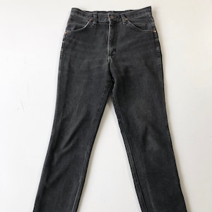1980er Jahre schwarz Denim Wrangler Jeans 28&quot; Taille