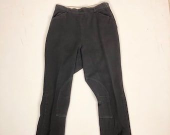 1940s Black Gabardine Riding Pants Jodhpurs 30” Waist