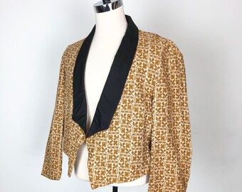 INCREDIBLE 1960s Abercrombie & Fitch Gold Tapestry Brocade Dinner Jacket L