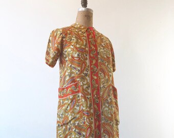 1960’s Paisley Acetate House Dress M