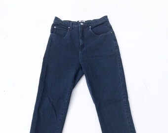 1980s Sasson Indigo Tapered Stretch High Rise Jeans 28”