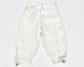 1910s or 1920s White Linen Breeches 28”