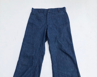1960’s Naval Denim High Rise Dungarees 30”