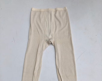 Vintage 1940s Swedish Military Long Johns - Ribbed Thermal Cotton