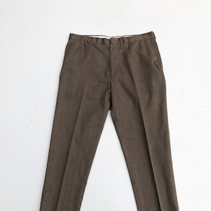 MOD 1960s Montgomery Ward Brown Striped Slim Herringbone Pants 34”