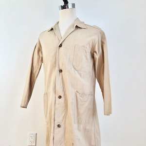 1930s Ivory Cotton Duster Jacket M