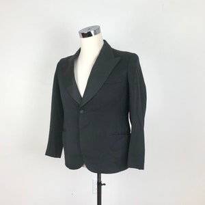 1940s Black Wool Tuxedo Jacket S