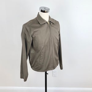 1950s Taupe Grey Cotton Zip Up Ricky Jacket M