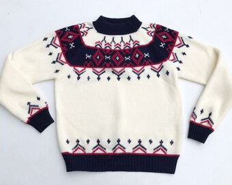 1960’s JC Penney Fair Isle Acrylic Sweater S