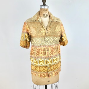 1960s Nicely Faded Cotton Hawaiian Aloha Shirt S