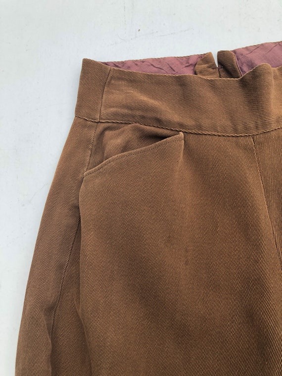 Gorgeous 1940’s Cocoa Brown Whipcord Jodhpurs 28” - image 2