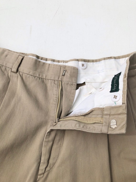 1980s Frank Stella Khaki Cotton Military Style Tr… - image 3