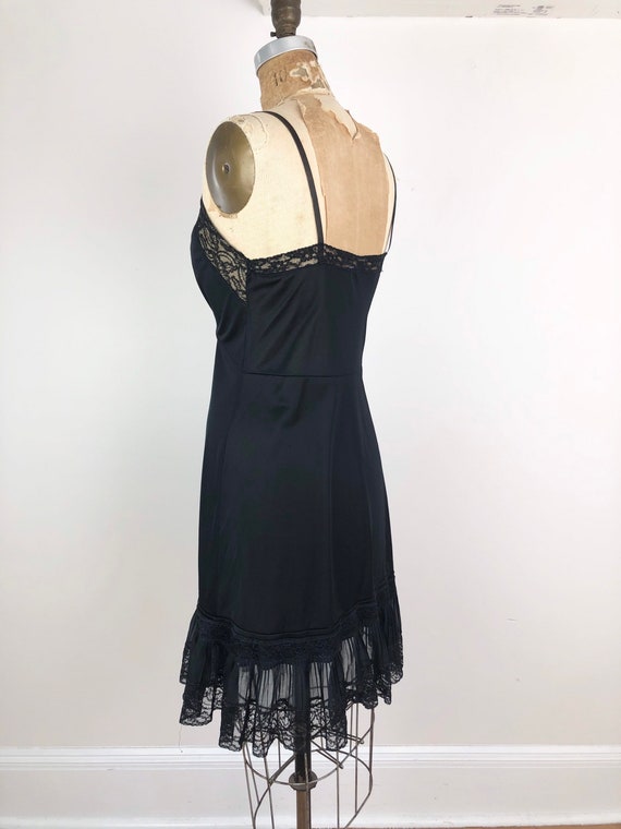 1950s Black Nylon and Lace Full Slip S - image 5