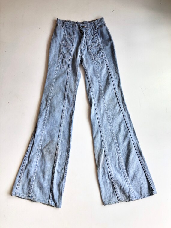 1970’s High Waist Denim Bell Bottoms 25”