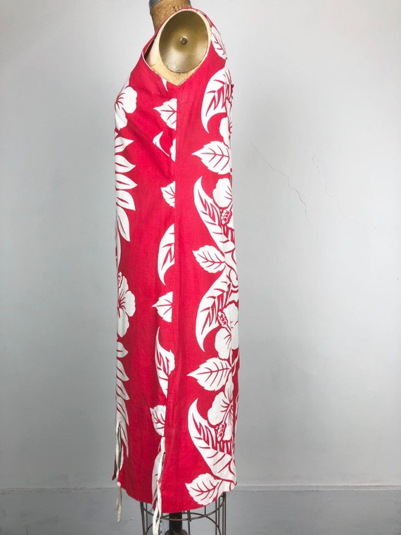 Fabulous 1960s Hawaiian Print Cotton Shift Dress S - image 5