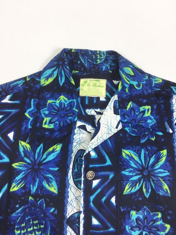 1950s Ui Maikai Cotton Hawaiian Shirt M - image 7