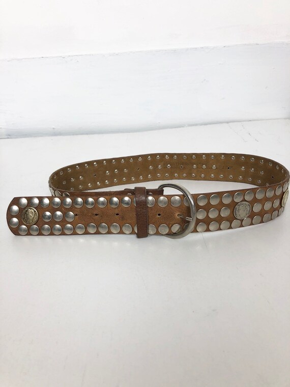 KILLER 70’s Coin Studded Leatherock Leather Belt
