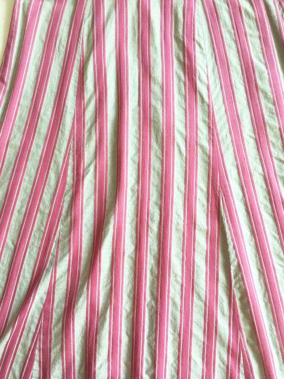 Sweet 1940s Pink and Grey Striped Cotton Shirt Dr… - image 10