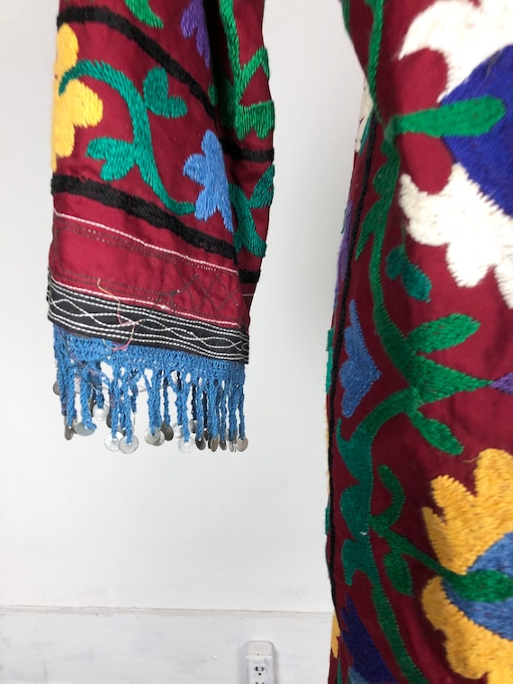 1970s Heavily Embroidered Uzbek Suzani Chapan S - image 3