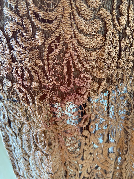 Amazing 1930s Copper Lace Maxi Dress with Jacket M - image 8