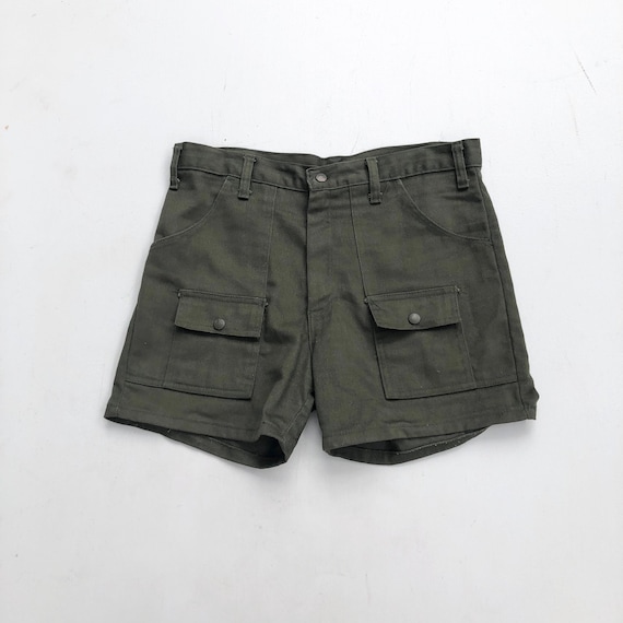 1970s Green Twill Shorts 32”