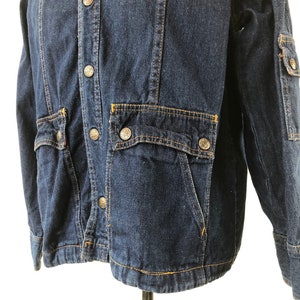 CUTE 1980s Flannel Collar Stranger Things Denim Jacket M image 6