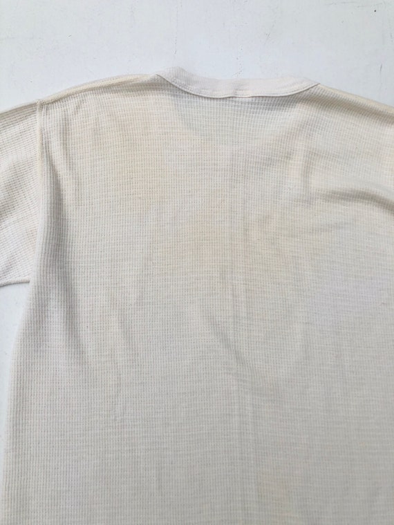 1950s White Cotton Thermal Top M - image 7