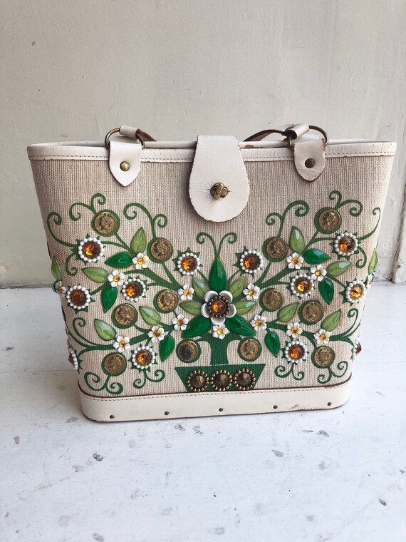 1950s Enid Collins Embellished Money Tree Handbag