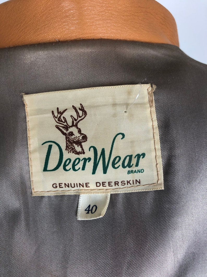 1960s Deer Wear Deerskin Leather Jacket M | Etsy