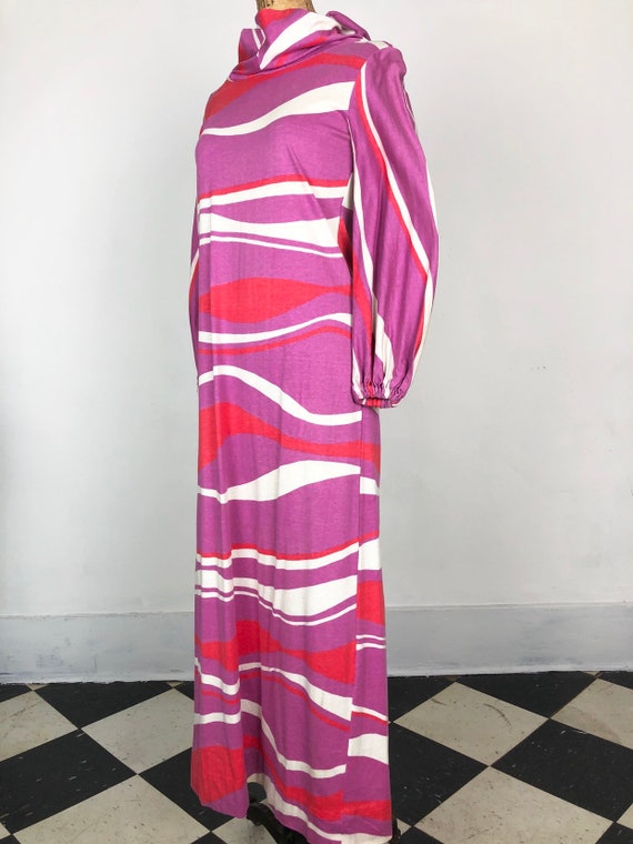 WILD Hooded Cotton 70’s Knit Maxi Dress M