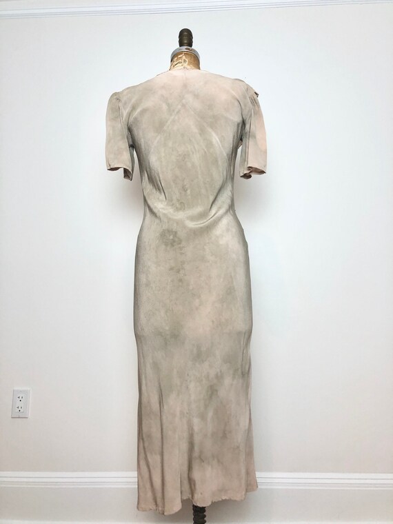 Amazing 1930s Over Dyed Embroidered Silk Eyelet D… - image 7