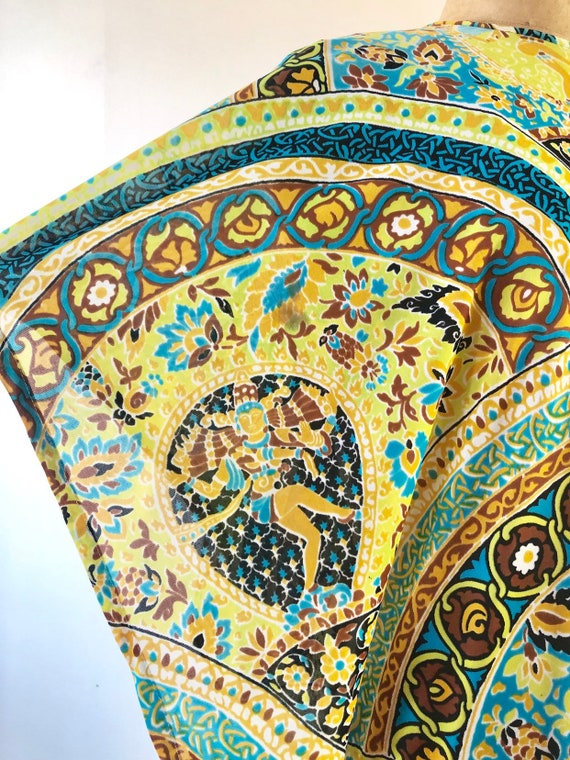 GROOVY 1960’s Psychedelic Kali Print Kaftan M - image 4