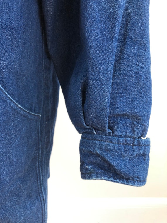 1990s Oversized Denim Zip Coat L - image 8