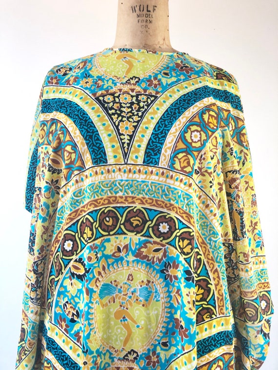 GROOVY 1960’s Psychedelic Kali Print Kaftan M - image 5