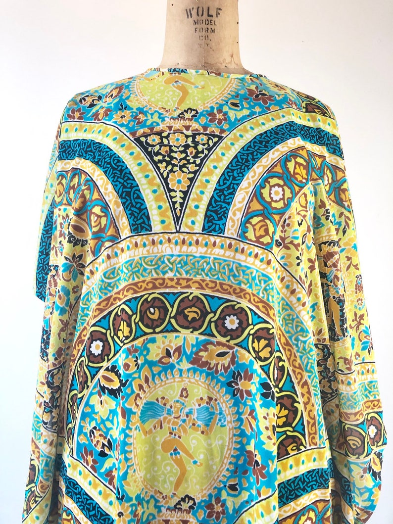 GROOVY 1960s Psychedelic Kali Print Kaftan M image 5