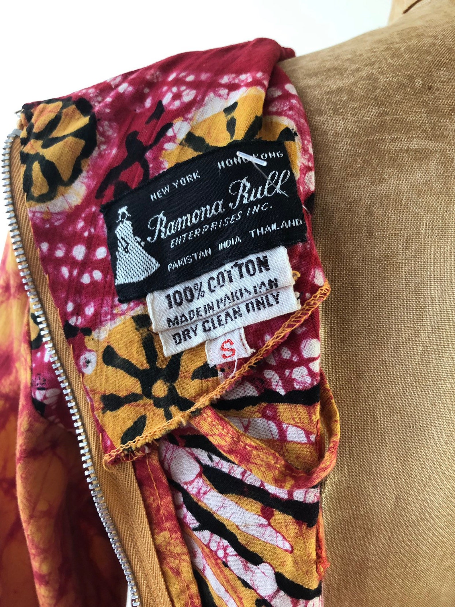 Ramona Rull 1970s Mirrored Batik Cotton Maxi Dress S M - Etsy