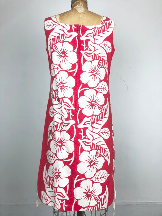 Fabulous 1960s Hawaiian Print Cotton Shift Dress S - image 7