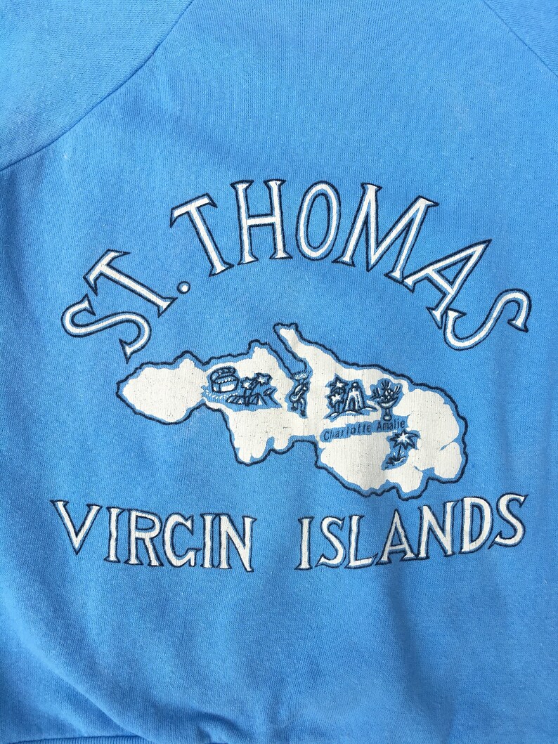 1950s St. Thomas Souvenir Cotton Short Sleeve Crewneck Sweatshirt S image 3