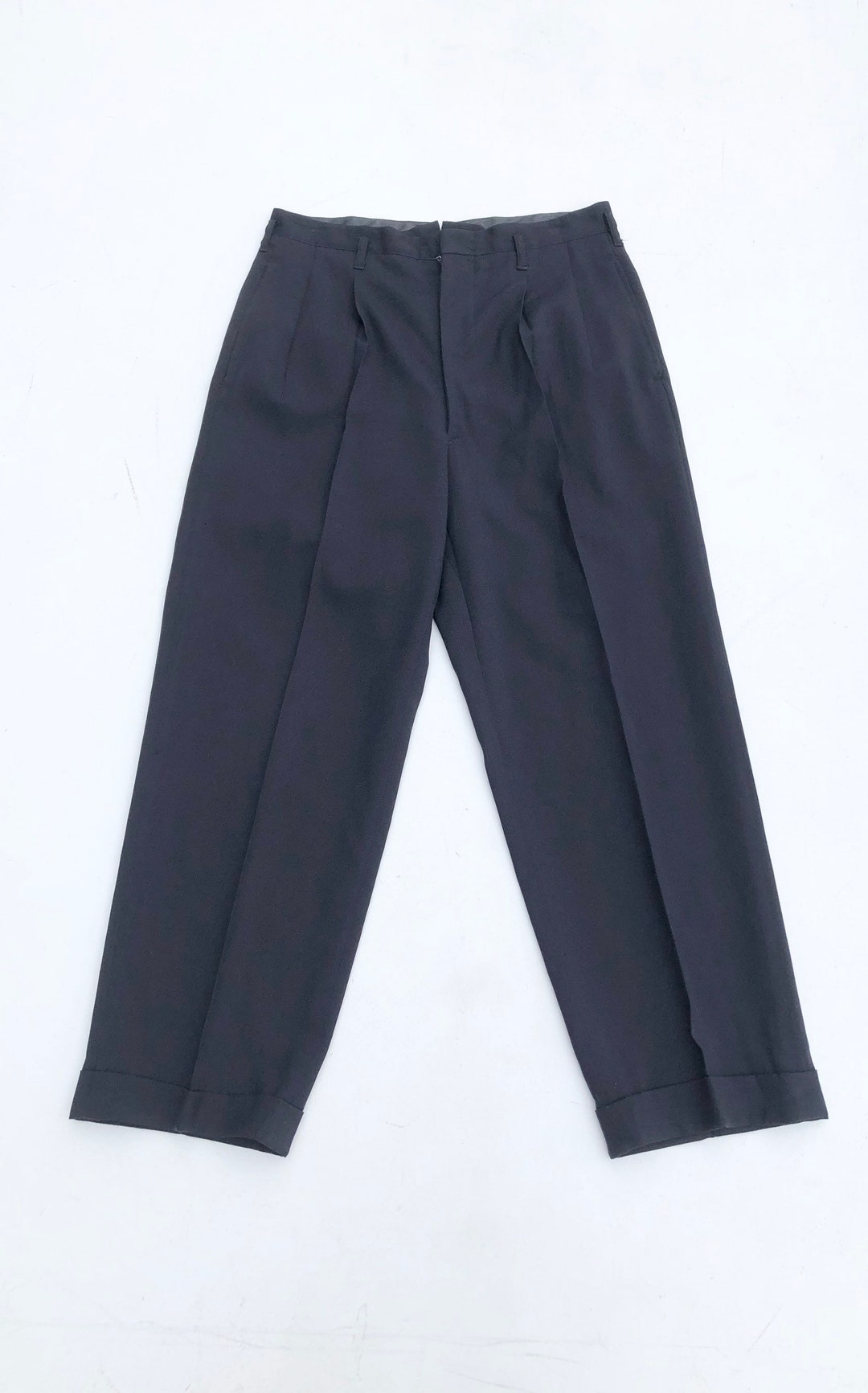 1950s Navy Rayon Crepe Trousers 30 - Etsy