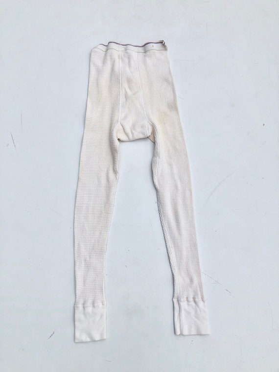 1960s White Waffle Thermal Long Johns  S M - image 6